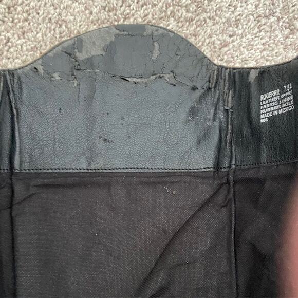 Steve Madden Rogerrr Black Brown‎ Leather Zip Knee High Riding Boots Women 7.5M - Picture 12 of 16